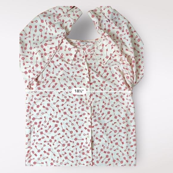 Russ Vintage 1980s Retro Union Made White Red Key Size M - Picture 7 of 10